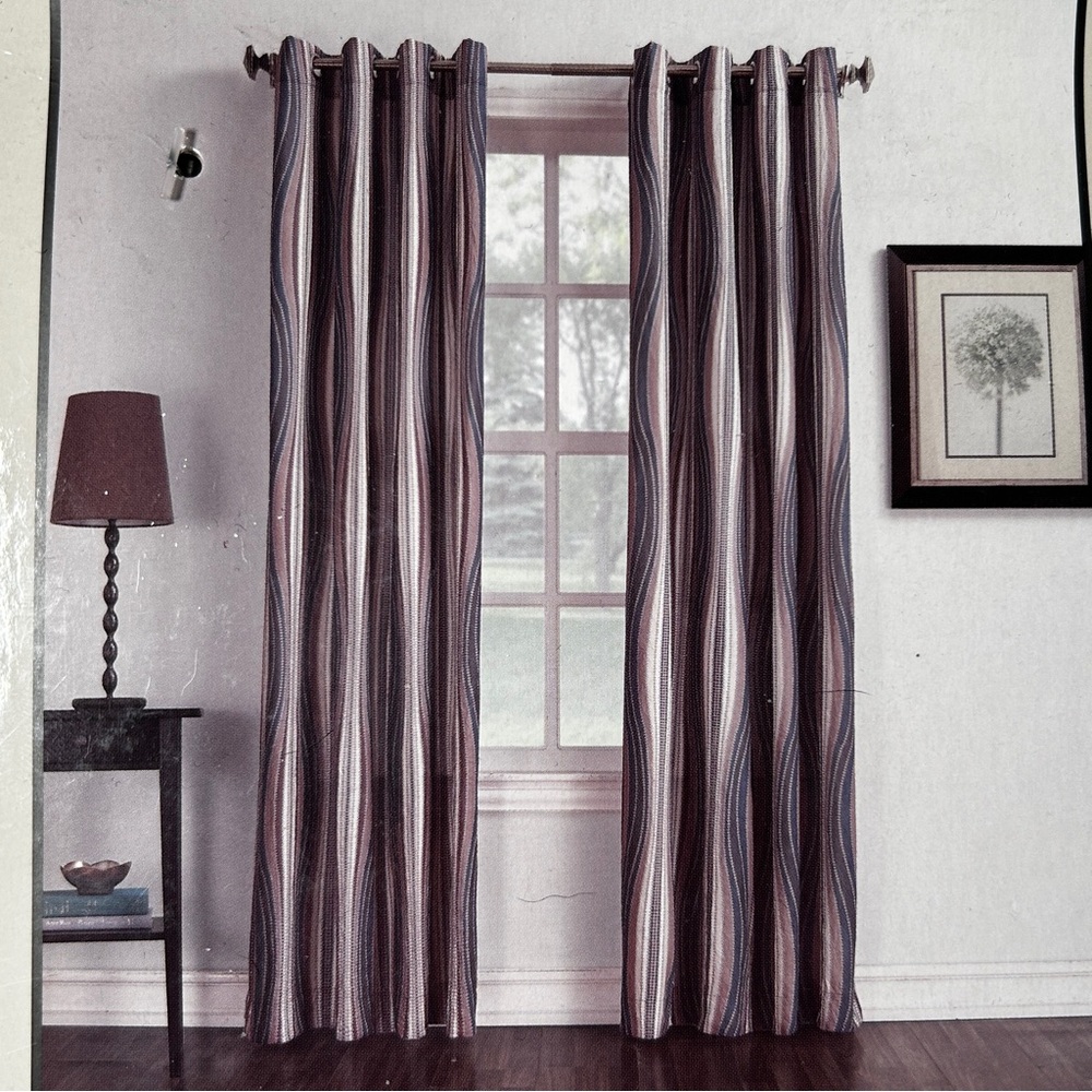 Striped Grommet Curtain Panels - 2 Sets of Two (4 panels) - Picture 6 of 6
